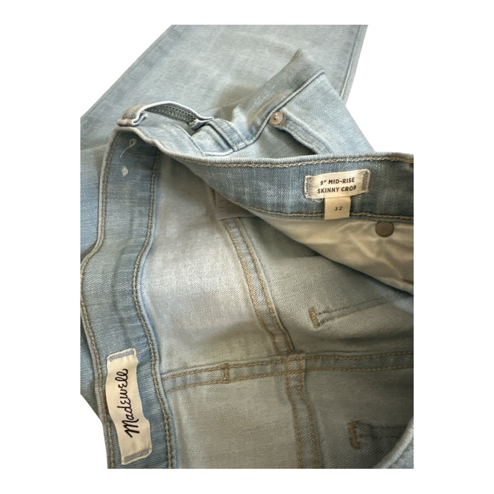 Madewell 9" Mid-Rise Skinny Crop Jeans in Coolmax Women’s Size 32 NWOT Lightwash - Picture 13 of 14